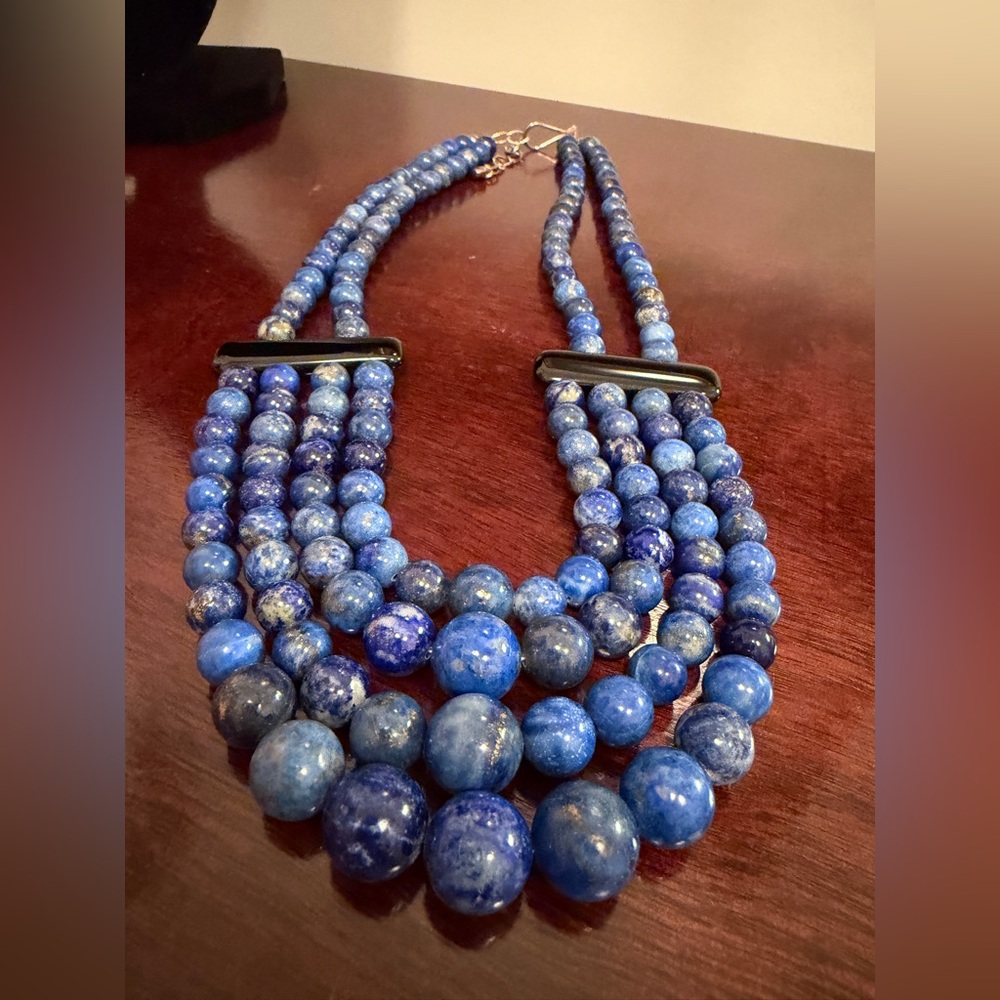 NWOT JAY KING DTR STERLING SILVER LAPIS & ONYX NECKLACE, 22" inches RARE - Picture 10 of 10